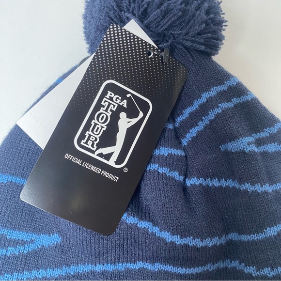 PGA Tour Men’s/Womens Navy Blue Beanie with Pom Pom, OS - Picture 4 of 8